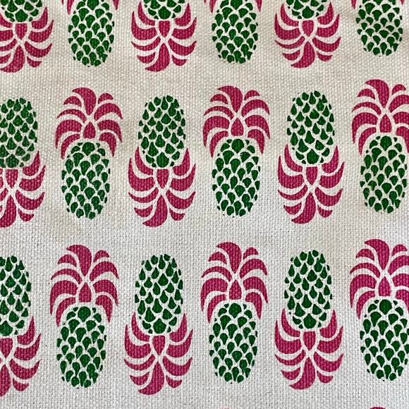 Rock Flower Paper Pineapple Motif Tote Bag Canvas Beach Errands Shopping Bag - Picture 6 of 8